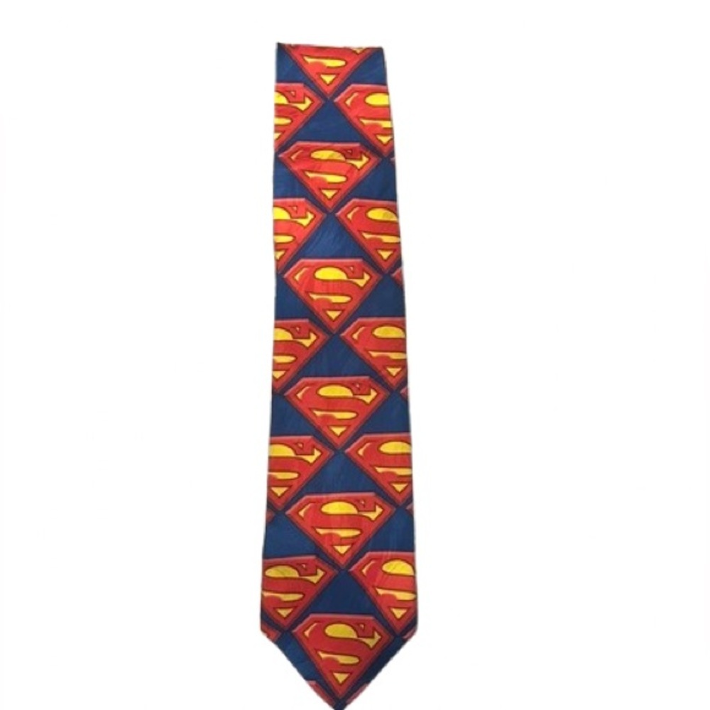 DC Comics vintage Blue and Red Superman Logo Tie